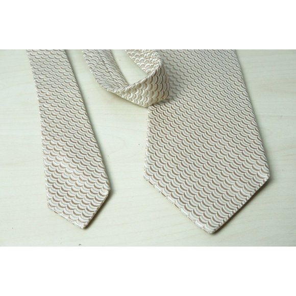 Chopard Gold Copper Fish Scale 100% Silk Tie MAde in France - Picture 3 of 8